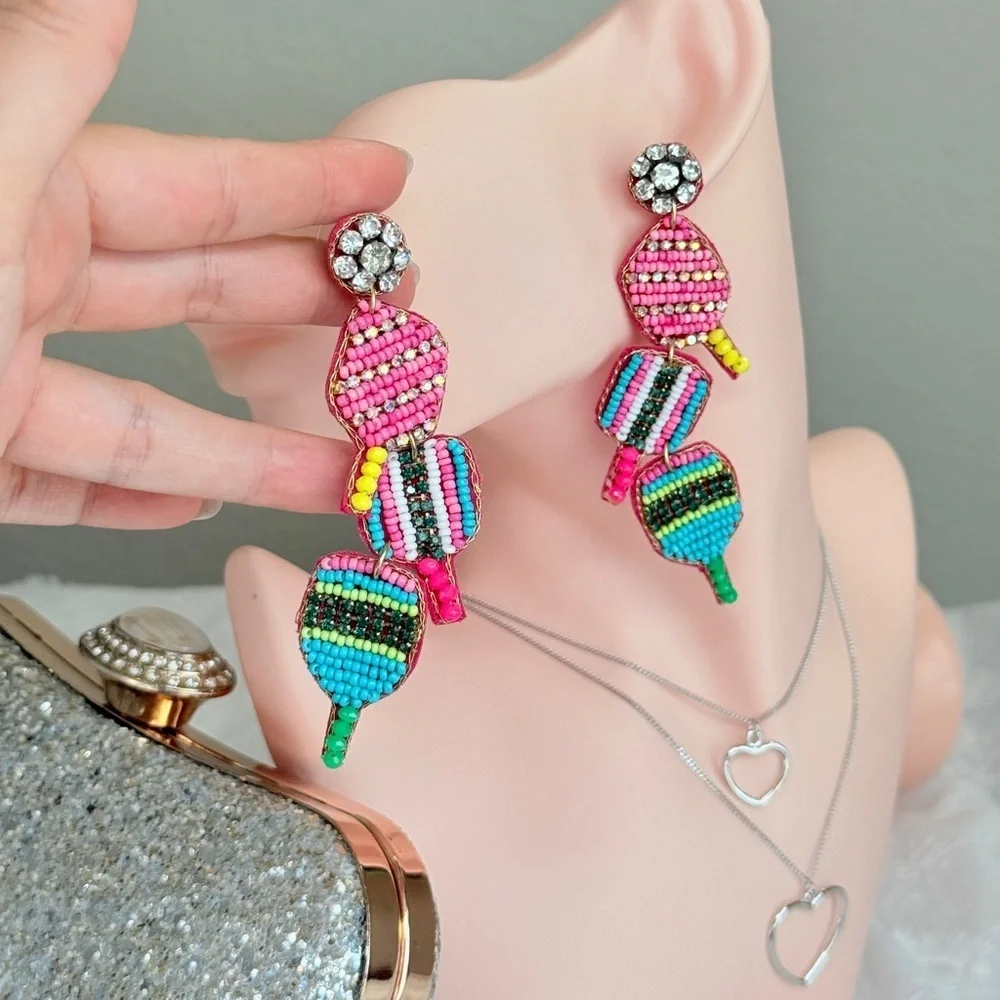 ⚜️ Colorful Beaded Drop Earrings